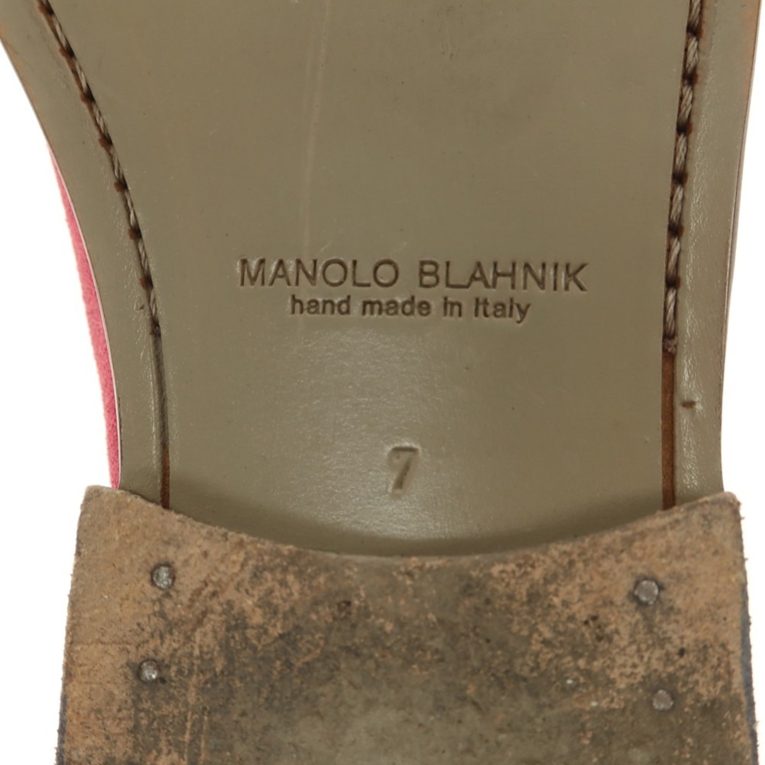 MANOLO BLAHNIK(マノロブラニク)の【中古】マノロブラニク MANOLO BLAHNIK スエード モカシン ヴァンプローファー パープルピンク【サイズ7】【メンズ】 メンズの靴/シューズ(ドレス/ビジネス)の商品写真