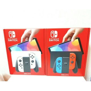 ニンテンドースイッチ(Nintendo Switch)のnintendo switch 有機el モデル　ホワイト ネオン 本体　新品(家庭用ゲーム機本体)