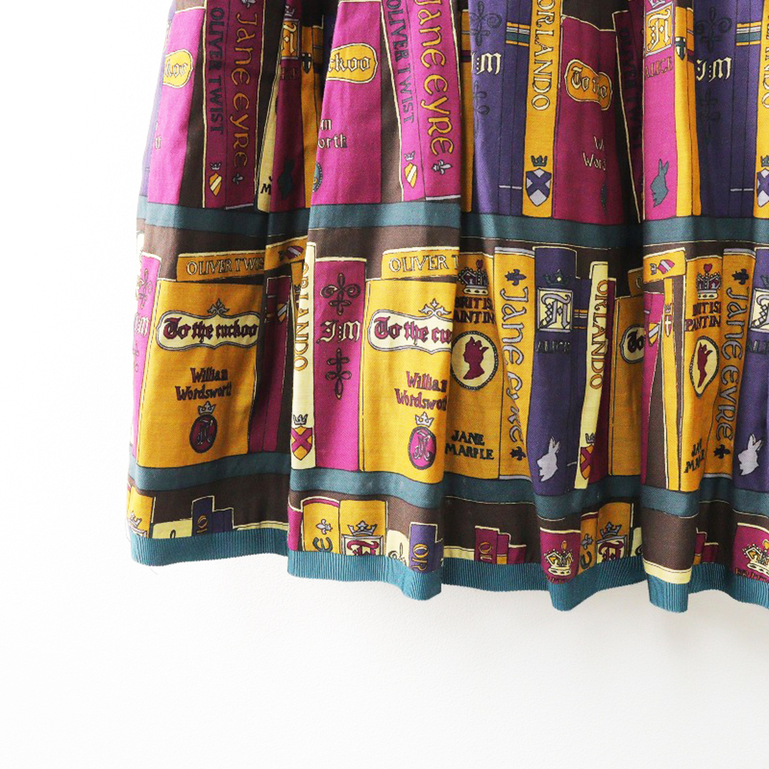 JaneMarple(ジェーンマープル)のジェーンマープル Jane Marple British Library Skirt ブリティッシュライブラリースカート M/パープル オリジナル【2400013746793】 レディースのスカート(ひざ丈スカート)の商品写真
