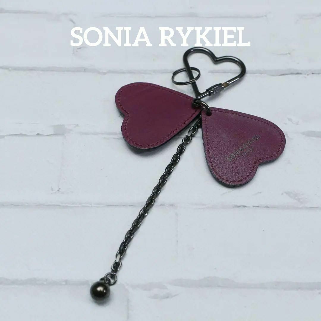 SONIA RYKIEL(ソニアリキエル)の【匿名配送】ソニアリキエル キーホルダー 黒 ハート ロゴ ピンク レディースのアクセサリー(チャーム)の商品写真