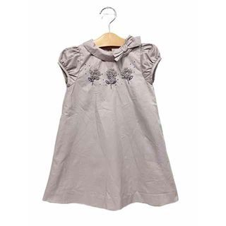 タルティーヌ エ ショコラ(Tartine et Chocolat)の【中古】Tartine et Chocolat タルティーヌエショコラ 子供服 キッズ ワンピース ピンク 半袖 リボン お花モチーフ 女の子 100cm(ワンピース)