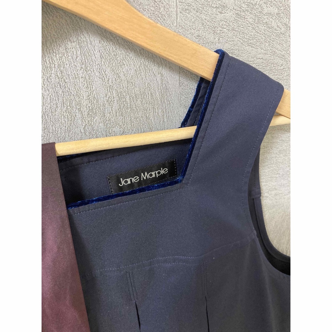 JaneMarple(ジェーンマープル)のChambray twill dormitory dress ネイビー レディースのワンピース(ひざ丈ワンピース)の商品写真