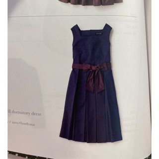 ジェーンマープル(JaneMarple)のChambray twill dormitory dress ネイビー(ひざ丈ワンピース)