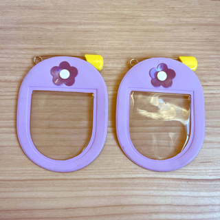 幼稚園バッジ　紫×2個(ネームタグ)