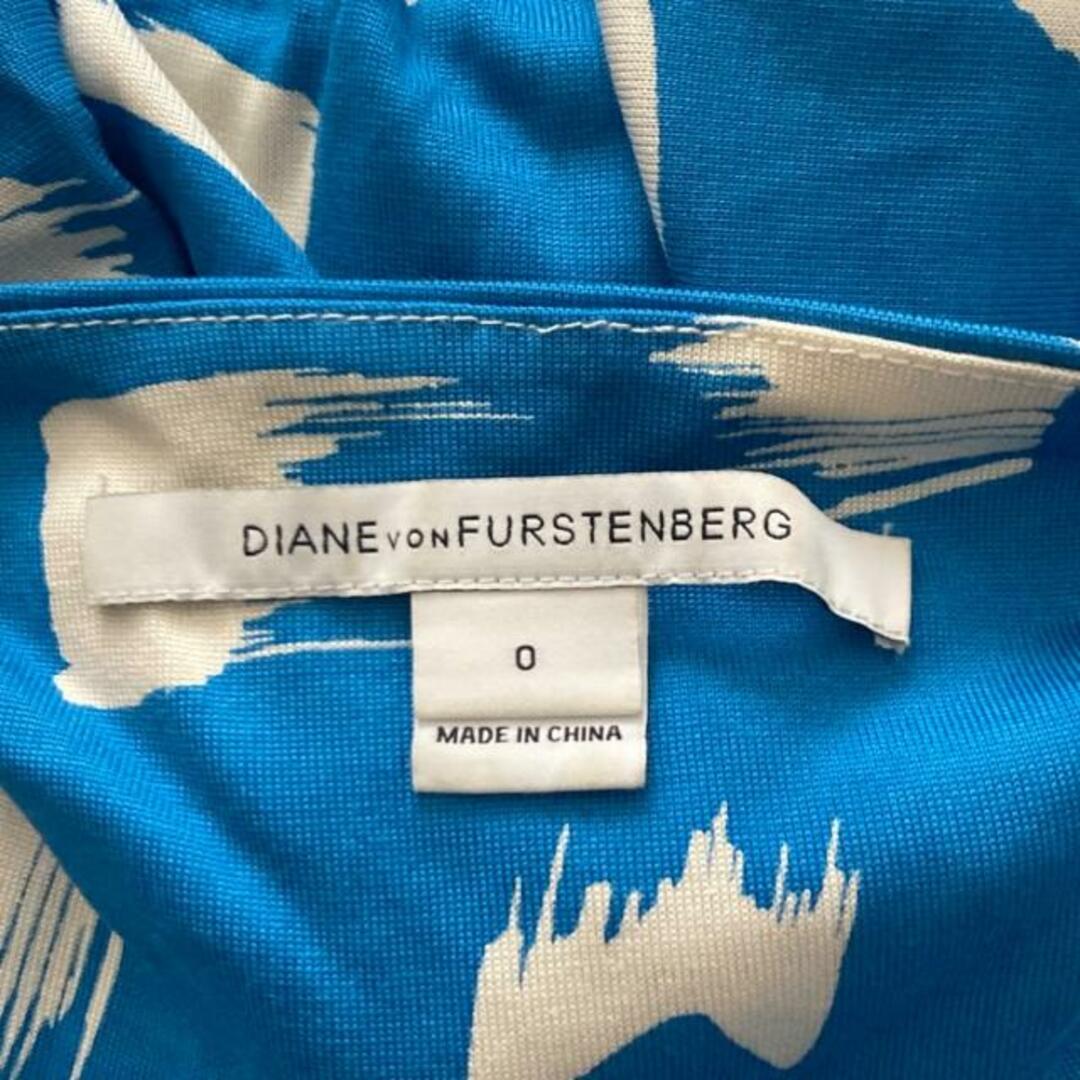 DIANE von FURSTENBERG(ダイアンフォンファステンバーグ)のDIANE VON FURSTENBERG(DVF)(ダイアン・フォン・ファステンバーグ) ワンピース サイズ0 XS レディース - ライトブルー×アイボリー 長袖/ミニ/シルク レディースのワンピース(その他)の商品写真