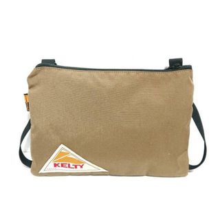 ケルティ(KELTY)のKELTY(ケルティ) ショルダーバッグ美品  - ベージュ×黒 ストラップ着脱可/マチなし ナイロン(ショルダーバッグ)