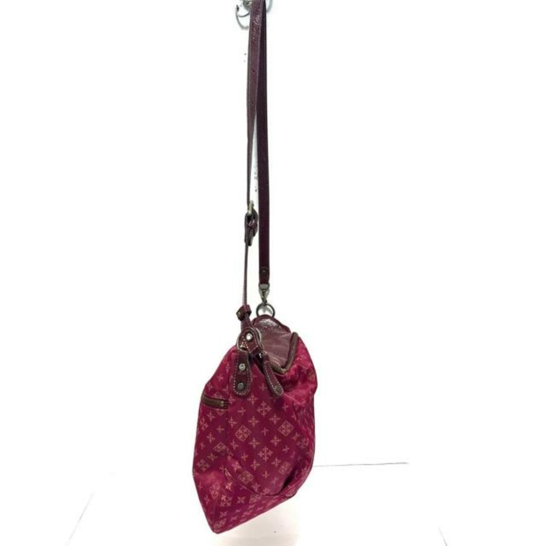 Russet(ラシット)のrusset(ラシット) ショルダーバッグ - ピンク×ライトピンク×ボルドー ジャガード×エナメル（レザー） レディースのバッグ(ショルダーバッグ)の商品写真