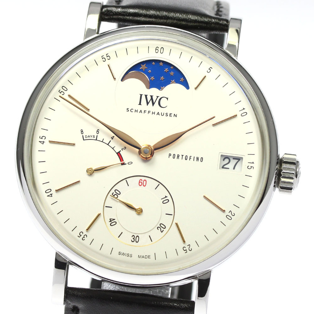 IWC(インターナショナルウォッチカンパニー)のIWC SCHAFFHAUSEN IW516401 ポートフィノ ムーンフェイズ 手巻き メンズ 良品 箱・保証書付き_801913 メンズの時計(腕時計(アナログ))の商品写真