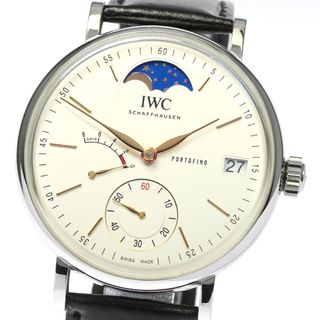 インターナショナルウォッチカンパニー(IWC)のIWC SCHAFFHAUSEN IW516401 ポートフィノ ムーンフェイズ 手巻き メンズ 良品 箱・保証書付き_801913(腕時計(アナログ))