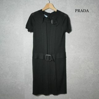 PRADA プラダ 新品 黒 プリーツ ワンピース イタリア製 40