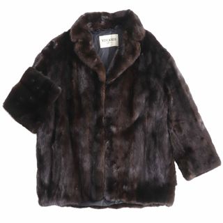 極美品★VISCARDI　ビスカルディ　MINK　ミンク　本毛皮コート　ダークブラウン(ブラックに近い）　毛質艶やか・柔らか◎(毛皮/ファーコート)