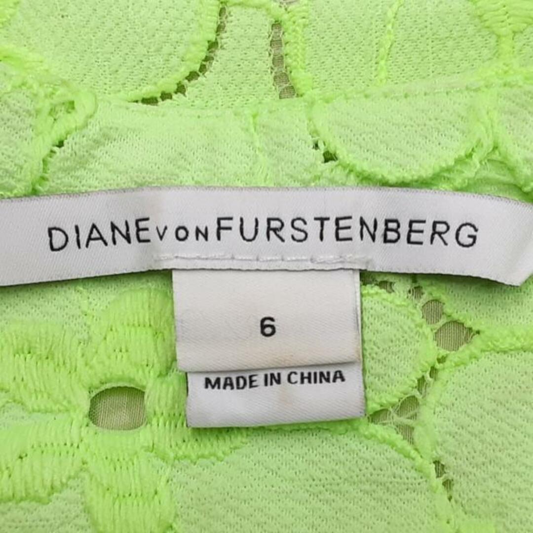 DIANE von FURSTENBERG(ダイアンフォンファステンバーグ)のDIANE VON FURSTENBERG(DVF)(ダイアン・フォン・ファステンバーグ) 半袖カットソー サイズ6 M レディース美品  - ライトグリーン レース レディースのトップス(カットソー(半袖/袖なし))の商品写真