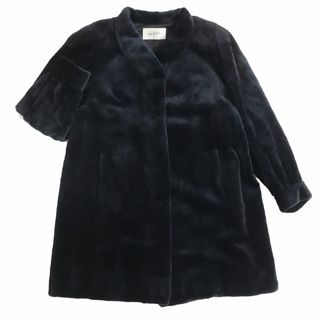 ムーンバット(MOONBAT)の極美品★MOONBAT　ムーンバット　MINK　シェアードミンク　本毛皮コート　ダークブルー　9~11　毛質柔らか◎(毛皮/ファーコート)