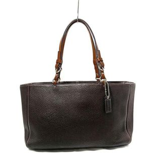 コーチ(COACH)のCOACH(コーチ) トートバッグ エルゴ 8A44 ダークブラウン×ブラウン×ピンク ステッチ レザー(トートバッグ)