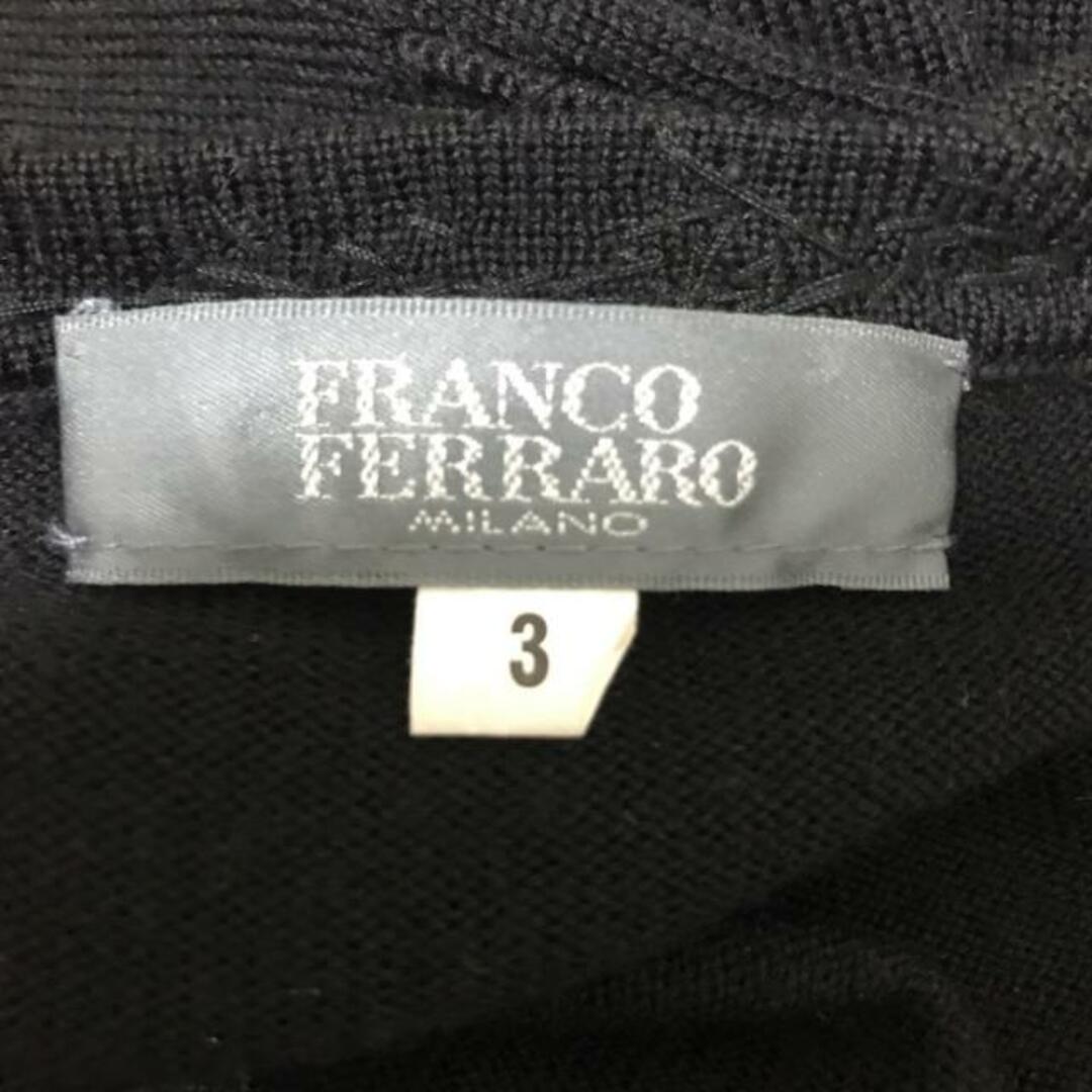 FRANCO FERRARO(フランコフェラーロ)のFRANCO FERRARO(フランコフェラーロ) ワンピース サイズ3 L レディース - 黒×シルバー クルーネック/長袖/ミニ/ニット/ビジュー レディースのワンピース(その他)の商品写真