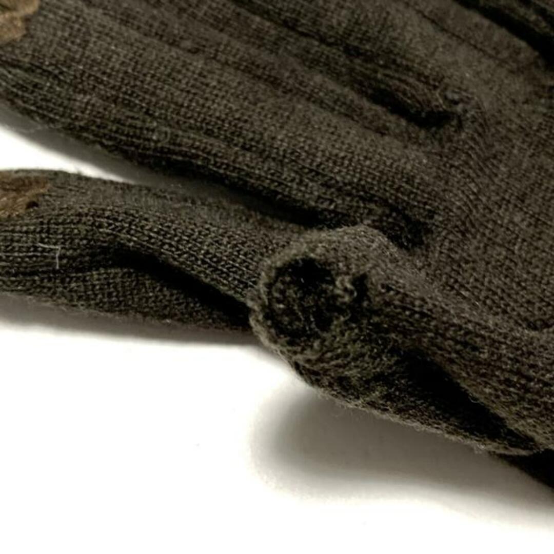 ANTEPRIMA(アンテプリマ)のANTEPRIMA(アンテプリマ) 手袋 レディース - ダークブラウン×黒 ラインストーン/刺繍 ウール レディースのファッション小物(手袋)の商品写真