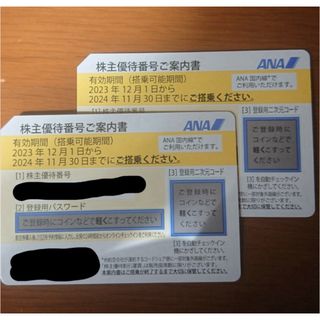 エーエヌエー(ゼンニッポンクウユ)(ANA(全日本空輸))のANA株式優待券　２枚(航空券)