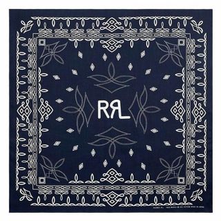 バンダナ  ハンカチ スカーフ　ヴィンテージ　RRL LOGO未使用  