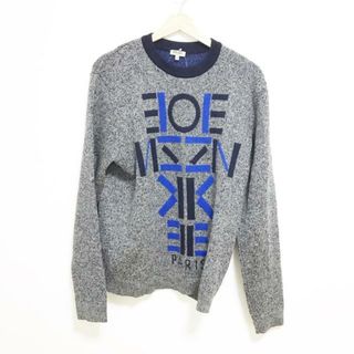 ケンゾー(KENZO)のKENZO(ケンゾー) 長袖セーター サイズM メンズ - ダークネイビー×白×ブルー クルーネック(ニット/セーター)