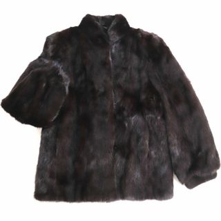 極美品★MINK　ミンク　本毛皮コート　ダークブラウン(ブラックに近い)　13　毛質艶やか・柔らか◎(毛皮/ファーコート)