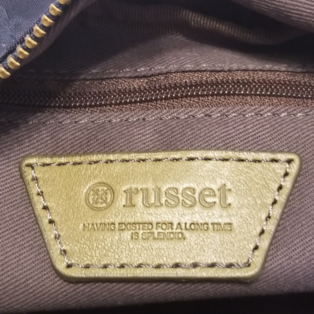 Russet(ラシット)のrusset(ラシット) ハンドバッグ - ダークイエロー×ブラウン×マルチ ナイロン×レザー レディースのバッグ(ハンドバッグ)の商品写真