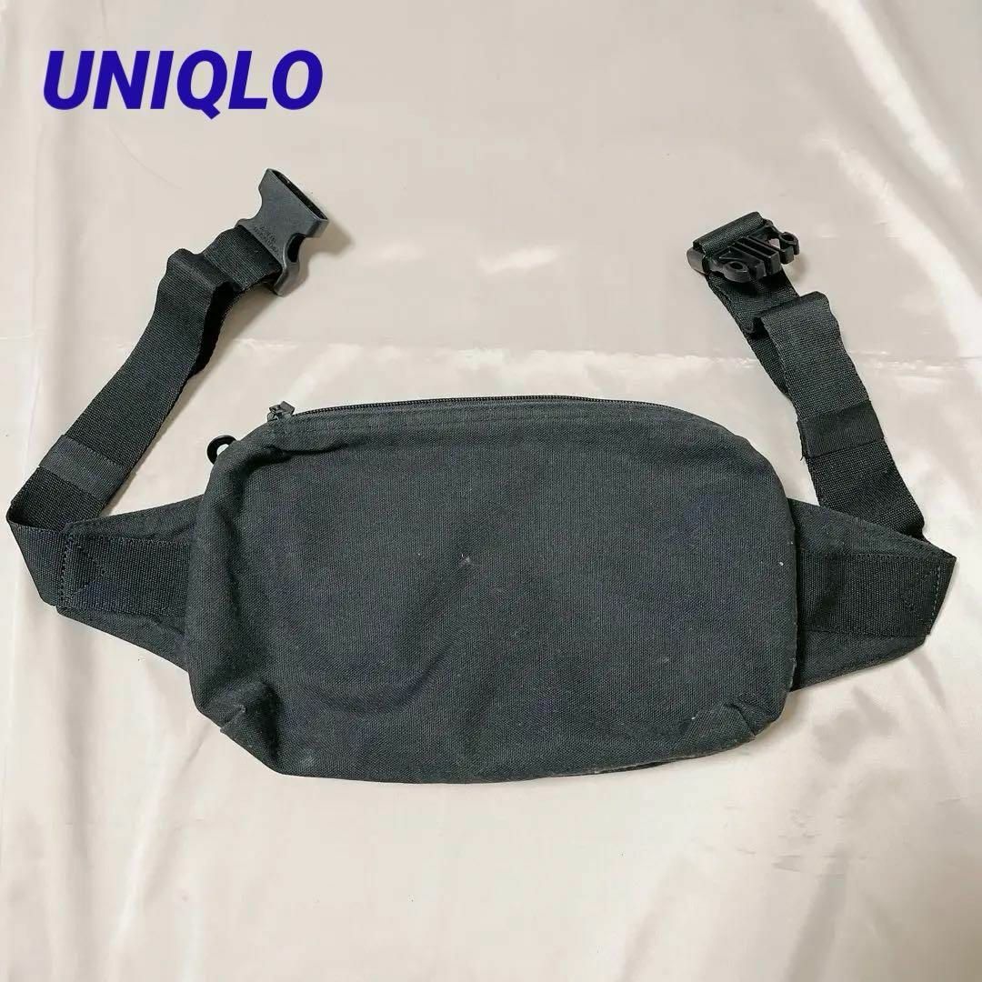 UNIQLO(ユニクロ)のUNIQLO 黒 ウエスト＆ショルダーバッグ ボディーバッグ レディースのバッグ(ボディバッグ/ウエストポーチ)の商品写真