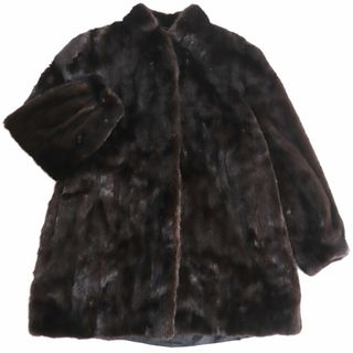 極美品★BLACKGLAMA ブラックグラマ MITSUKOSHI 三越 MINK ミンク  本毛皮コート ダークブラウン（ブラックに近い） F 毛質柔らか◎(毛皮/ファーコート)