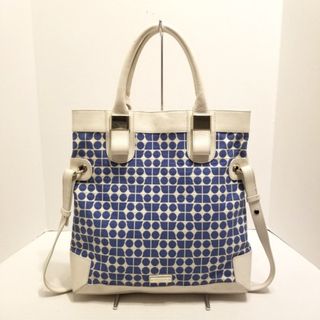 ケイトスペードニューヨーク(kate spade new york)のKate spade(ケイトスペード) トートバッグ - PXRU1527 アイボリー×ブルー ジャガード×レザー(トートバッグ)