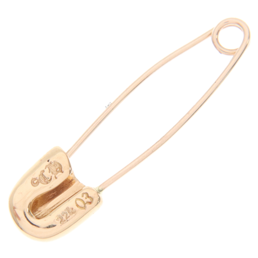 Chrome Hearts(クロムハーツ)のCHROME HEARTS クロムハーツ 22K SAFETY PIN S 1DIA/22Kスモールセーフティピン 1ダイヤ ゴールド ネックレストップ メンズのアクセサリー(ピアス(片耳用))の商品写真