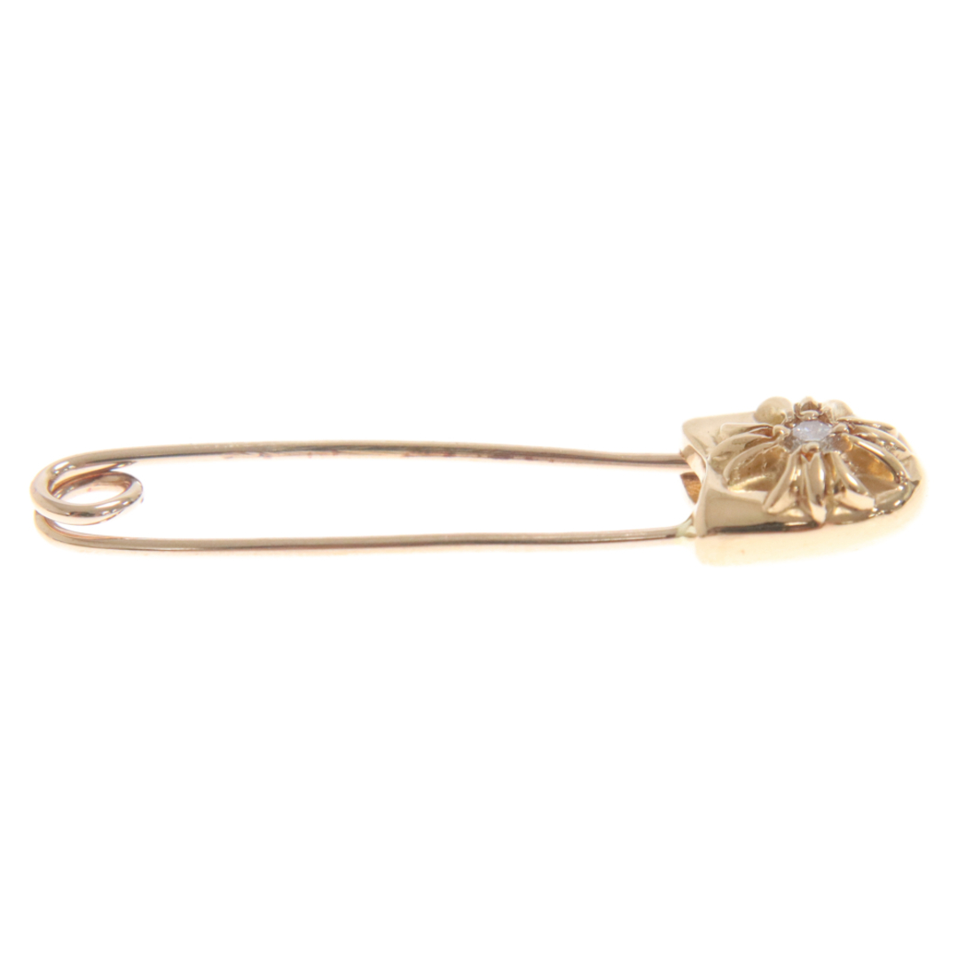 Chrome Hearts(クロムハーツ)のCHROME HEARTS クロムハーツ 22K SAFETY PIN S 1DIA/22Kスモールセーフティピン 1ダイヤ ゴールド ネックレストップ メンズのアクセサリー(ピアス(片耳用))の商品写真