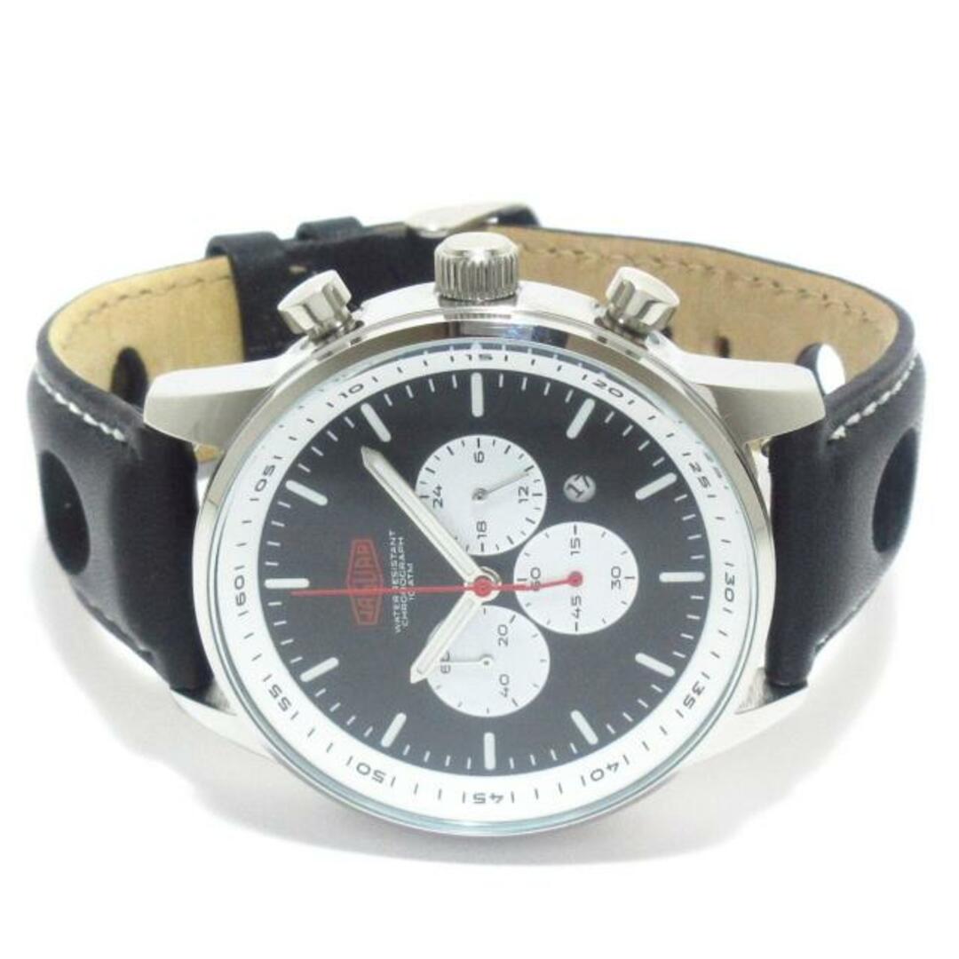 Jaguar(ジャガー)のJAGUAR(ジャガー) 腕時計美品  - メンズ 革ベルト/クロノグラフ 黒 メンズの時計(その他)の商品写真