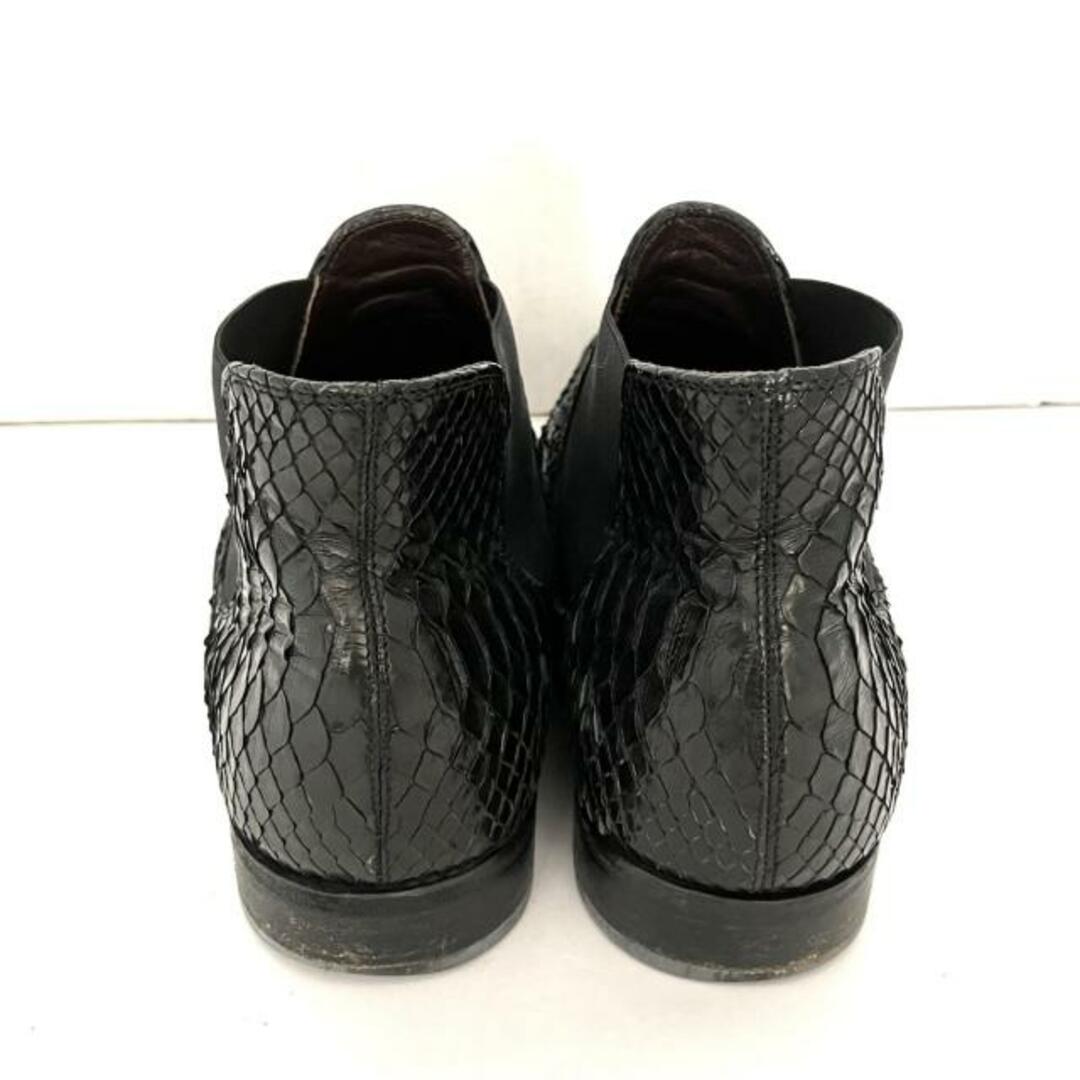 Salvatore Ferragamo(サルヴァトーレフェラガモ)のSalvatoreFerragamo(サルバトーレフェラガモ) ショートブーツ 7 1/2 EE メンズ - 黒 サイドゴア パイソン メンズの靴/シューズ(ブーツ)の商品写真