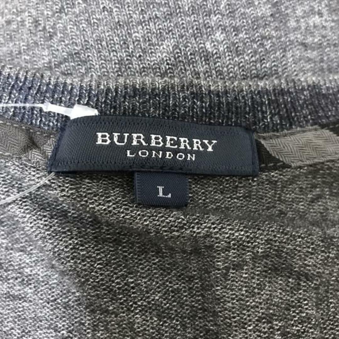 Burberry LONDON(バーバリーロンドン) 長袖セーター サイズL メンズ - ダークグレー Vネック メンズのトップス(ニット/セーター)の商品写真