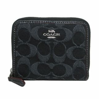 コーチ(COACH)の【新品】コーチ 財布 二つ折り財布 COACH シグネチャー デニム スモール ジップ アラウンド ウォレット 小銭入れなし CP431 SV/BK (ブラック) アウトレット レディース SMALL ZIP AROUND WALLET IN SIGNATURE DENIM(財布)