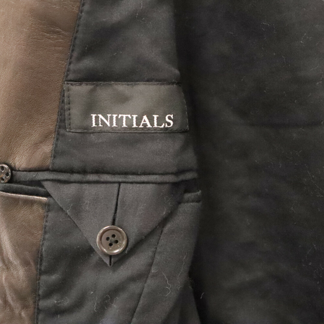 INITIALS イニシャルズ イタリア製 レザーコート ririジップ ブラウン 46 メンズのジャケット/アウター(フライトジャケット)の商品写真