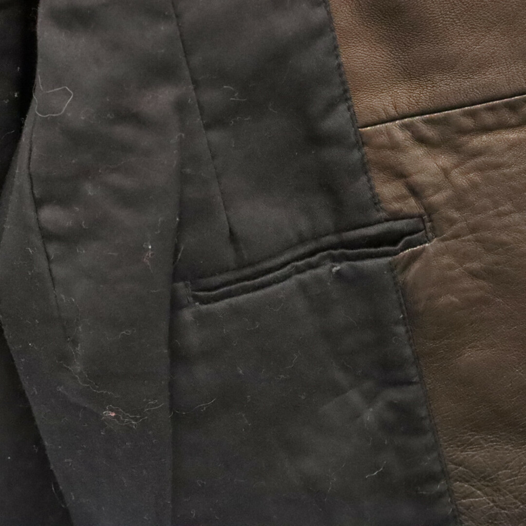 INITIALS イニシャルズ イタリア製 レザーコート ririジップ ブラウン 46 メンズのジャケット/アウター(フライトジャケット)の商品写真