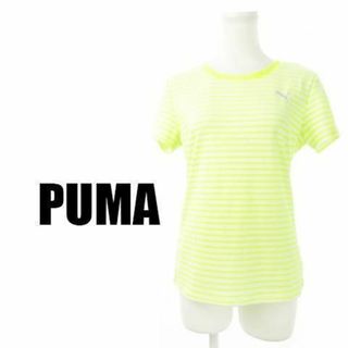 プーマ(PUMA)のプーマ 吸水速乾素材メッシュネオンボーダーTシャツ M 黄 230801CK1A(ウォーキング)