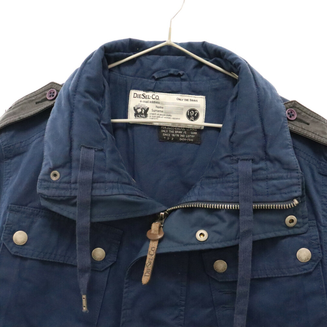 DIESEL(ディーゼル)のDIESEL ディーゼル エポレット付きミリタリージャケット ネイビー メンズのジャケット/アウター(ミリタリージャケット)の商品写真
