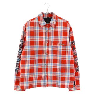 クロムハーツ(Chrome Hearts)のCHROME HEARTS クロムハーツ WORKN JNKYD PLD チェック柄 キルティング 中綿シャツジャケット レッド/ブルー/ホワイト(フライトジャケット)