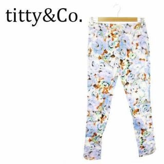 ティティアンドコー(titty&co)のティティー&コー ストレッチスキニーパンツ 総柄 M 紫 230830AO13A(スキニーパンツ)