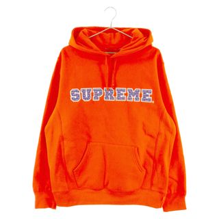 シュプリーム(Supreme)のSUPREME シュプリーム 19AW The Most Hooded Sweatshirt ザモストフーディー ロゴ刺繍スウェット プルオーバーフーディ パーカー オレンジ(パーカー)