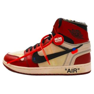 ナイキ(NIKE)のNIKE ナイキ ×OFF-WHITE THE 10 AIR JORDAN 1 CHICAGO×オフホワイト ザテン エアジョーダン1 シカゴ ハイカットスニーカー ホワイト/レッド US10/28cm AA3834-101(スニーカー)