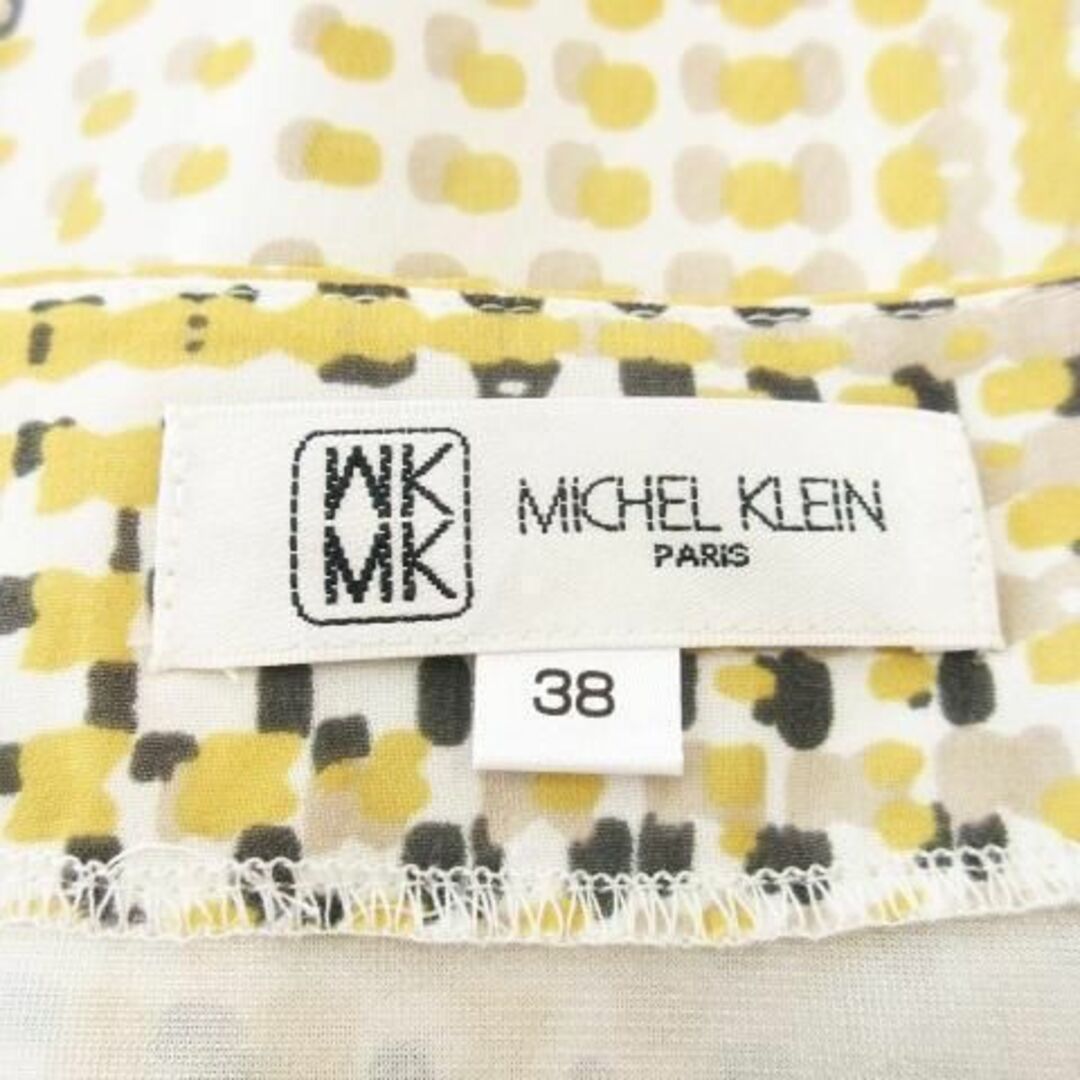 MK MICHEL KLEIN(エムケーミッシェルクラン)のMKミッシェルクラン 半袖シフォンブラウス 38 黄 230830CK5A レディースのトップス(シャツ/ブラウス(半袖/袖なし))の商品写真