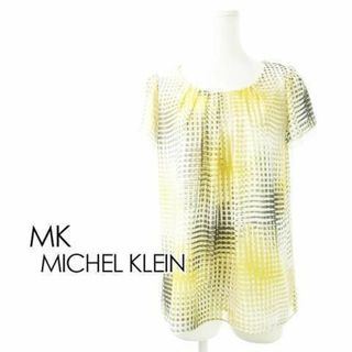 エムケーミッシェルクラン(MK MICHEL KLEIN)のMKミッシェルクラン 半袖シフォンブラウス 38 黄 230830CK5A(シャツ/ブラウス(半袖/袖なし))