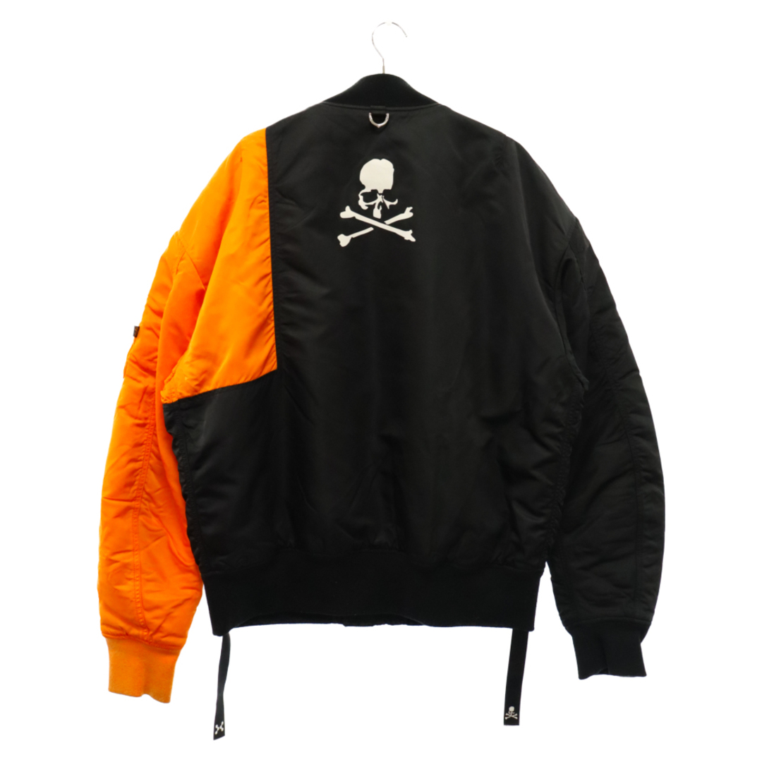 ALPHA INDUSTRIES(アルファインダストリーズ)のALPHA INDUSTRIES アルファ インダストリーズ ×Mastermind JAPAN×C2H4 MA-1 ロゴプリント ナイロン ボンバージャケット ブルゾン ブラック/オレンジ メンズのジャケット/アウター(ブルゾン)の商品写真