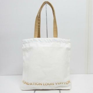 ルイヴィトン(LOUIS VUITTON)のLOUIS VUITTON(ルイヴィトン) トートバッグ美品  - 白×ブラウン FONDATION LOUIS VUITTON/パリ ルイヴィトン財団美術館限定品 キャンバス(トートバッグ)