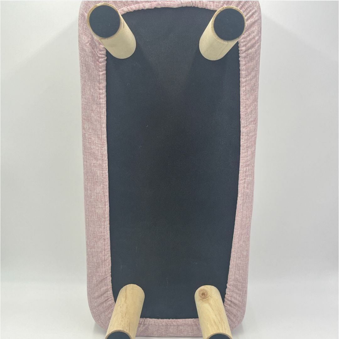スツール　ロングタイプ　長方形　チェア　布地　木製　北欧風　椅子　腰掛　ピンク インテリア/住まい/日用品の椅子/チェア(スツール)の商品写真