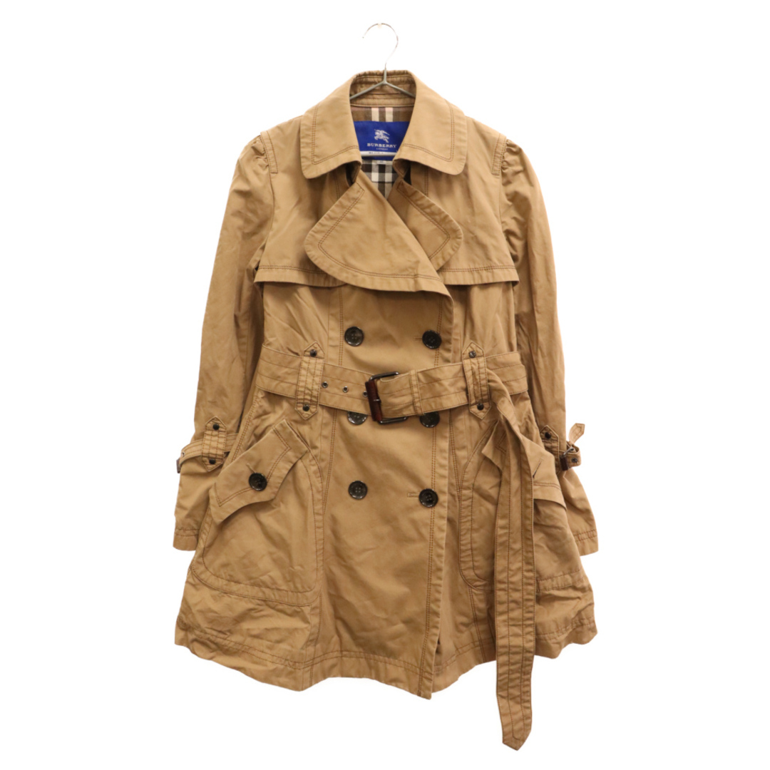 BURBERRY BLUE LABEL(バーバリーブルーレーベル)のBURBERRY BLUE LABEL バーバリーブルーレーベル トレンチコート 裏地チェック ベージュ レディース FRF06-527-40 レディースのジャケット/アウター(トレンチコート)の商品写真