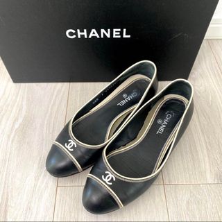 シャネル(CHANEL)のCHANEL シャネル　フラットシューズ　ブラック　34 1/2 イタリア製(バレエシューズ)