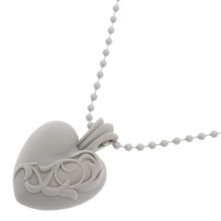 クロムハーツ(Chrome Hearts)のCHROME HEARTS クロムハーツ 23SS Silicone Rubber Heart Necklace シリコンラバー ハートネックレス グレー(ネックレス)